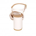 Woman's sandal in light rose leather with strap heel 7 - Available sizes:  43, 44, 45