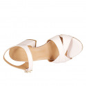 Sandale pour femmes en cuir rose clair avec courroie talon 7 - Pointures disponibles:  43, 44, 45