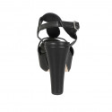 Sandalo da donna in pelle nera con plateau e tacco 12 - Misure disponibili: 31