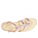 Sandale entredoigt pour femmes en cuir lamé rose talon 2 - Pointures disponibles:  32, 33, 42, 43, 44, 45