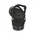 Sandale entredoigt pour femmes en cuir noir talon 2 - Pointures disponibles:  32, 44