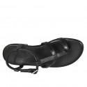 Sandalia de dedo en piel negra para mujer tacon 2 - Tallas disponibles:  32, 44