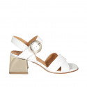 Sandale pour femmes avec courroie en cuir blanc talon 5 - Pointures disponibles:  45
