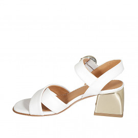 Sandale pour femmes avec courroie en cuir blanc talon 5 - Pointures disponibles:  45 2