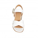 Sandale pour femmes avec courroie en cuir blanc talon 5 - Pointures disponibles:  45