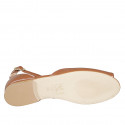 Chaussure ouverte avec courroie à la cheville en cuir cognac talon 2 - Pointures disponibles:  32