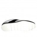 Chaussure à lacets pour femmes en cuir blanc et noir talon compensé 2 - Pointures disponibles:  42, 43, 44