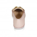 Woman's loafer in rose leather with chain wedge heel 2 - Available sizes:  44