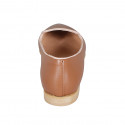 Mocasino a punta para mujer en piel cognac con tacon 2 - Tallas disponibles:  42, 44
