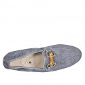Mocassin pour femmes avec accessoire en daim type denim bleu foncé talon 2 - Pointures disponibles:  45
