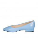 Ballerine à bout pointu pour femmes en cuir bleu clair talon 2 - Pointures disponibles:  33, 34, 44