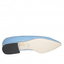 Bailarina puntiaguda en piel azul claro para mujer tacon 2 - Tallas disponibles:  33, 34, 44
