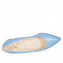 Decolté a punta da donna in pelle azzurra tacco 2 - Misure disponibili: 33, 34, 44