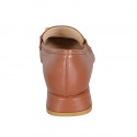 Mocasin pour femmes en cuir cognac avec accessoire avec talon 3 - Pointures disponibles:  42, 45