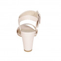 Woman's sandal with buckle in rose leather heel 8 - Available sizes:  34