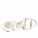 Woman's sandal with elastic band in white leather heel 8 - Available sizes:  42