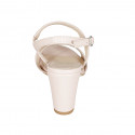 Sandalia con elastico para mujer en piel rosa tacon 8 - Tallas disponibles:  43