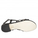 Sandale pour femmes en cuir noir talon 2 - Pointures disponibles:  32
