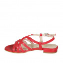 Sandale pour femmes en cuir rouge talon 2 - Pointures disponibles:  32