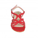 Sandale pour femmes en cuir rouge talon 2 - Pointures disponibles:  32