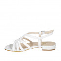 Sandalia para mujer en piel blanca con tacon 2 - Tallas disponibles:  32