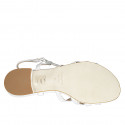 Woman's sandal in white leather with heel 2 - Available sizes:  32