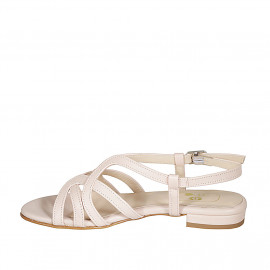 Sandale pour femmes en cuir rose clair talon 2 - Pointures disponibles:  32, 33 2