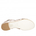Woman's sandal in light rose leather heel 2 - Available sizes:  32, 33