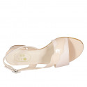 Sandalo da donna in vernice e pelle rosa chiaro tacco 3 - Misure disponibili: 32, 44