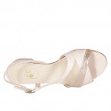 Sandalo da donna in pelle rosa e laminata rame tacco 3 - Misure disponibili: 42