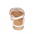 Woman's sandal with golden leather accessory and strap in light rose leather heel 2 - Available sizes:  33