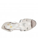 Dancing shoes with strap in platinum laminated suede heel 5 - Available sizes:  33, 42, 43, 44