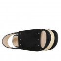 Sandalo da donna in camoscio color nero con borchie ed elastico zeppa 7 - Misure disponibili: 42, 45