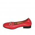 Woman's mocassin in red leather with accessory heel 2 - Available sizes:  32, 43