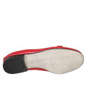 Woman's mocassin in red leather with accessory heel 2 - Available sizes:  32, 43
