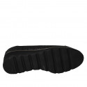 Zapato de salon para mujer con plantilla extraible y puntera en piel perforada negra cuña 4 - Tallas disponibles:  31, 42