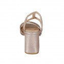 Woman's mules with squared holes in copper laminated leather heel 8 - Available sizes:  43