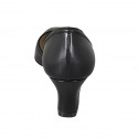 Woman's pump with sidecut in black leather heel 5 - Available sizes:  44, 45