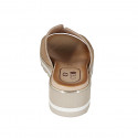 Sabot da donna in pelle stampata beige zeppa 4 - Misure disponibili: 42