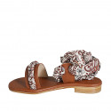 Sandalia para mujer con cinturon y accesorio bufanda en piel cognac tacon 2 - Tallas disponibles:  34