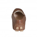 Mocassino da uomo con plantare estraibile in pelle color cuoio - Misure disponibili: 37, 46, 48, 49