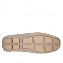 Mocassin à lacets et semelle amovible pour hommes en daim beige - Pointures disponibles:  50, 53