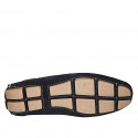 Mocassin à lacets et semelle amovible pour hommes en daim bleu - Pointures disponibles:  50