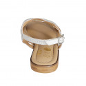 Sandalo da donna in camoscio bianco stampato laminato argento tacco 2 - Misure disponibili: 32, 33
