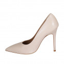Woman's pointy pump shoe in light pink leather heel 10 - Available sizes:  43
