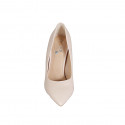 Woman's pointy pump shoe in light pink leather heel 10 - Available sizes:  43