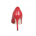 Woman's pointy pump shoe in red leather heel 10 - Available sizes:  32, 34, 42
