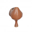 Women's pointy pump shoe in cognac brown leather with heel 5 - Available sizes:  42
