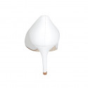 Woman's pointy pump in white leather heel 7 - Available sizes:  42, 43