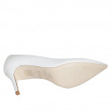 Escarpin à bout pointu pour femmes en cuir blanc talon 7 - Pointures disponibles:  42, 43